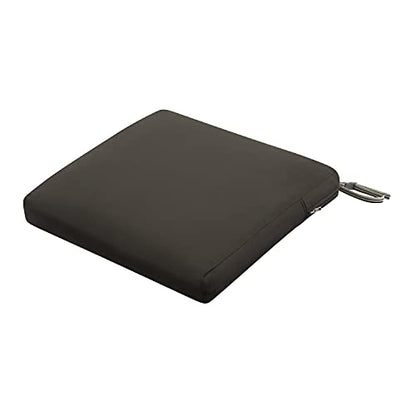 Classic Accessories Ravenna Water-Resistant 19 x 19 x 3 Inch Patio Seat Cushion, Espresso, Chair Seat Cushion - color: Espresso, size: 19"W x 19"D x 3"Thick