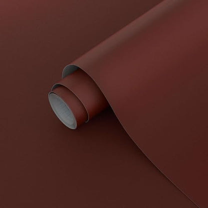 Dimoon 78.7"x17.7" Peel and Stick Wallpaper Dark Red Contact Paper Environmentally Friendly Materials Thickening Upgrade Embossed Renter Friendly Wall Paper Modern Vinyl Wrap for Countertop Bedroom - color: Dark Red, size: 17.7" x 78.7"