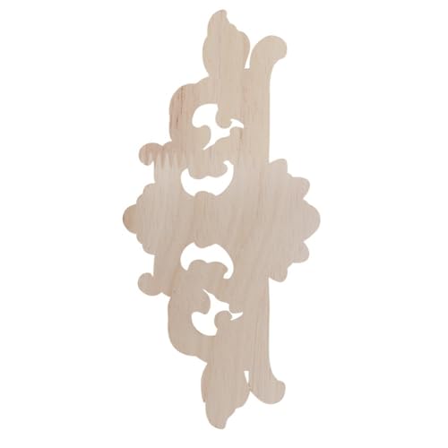 2Pcs Wood Carved Applique Decals – Unpainted Floral Onlay Ornament for Door, Furniture & Cabinets, DIY Project, Doors and Windows(Large) - size: Large