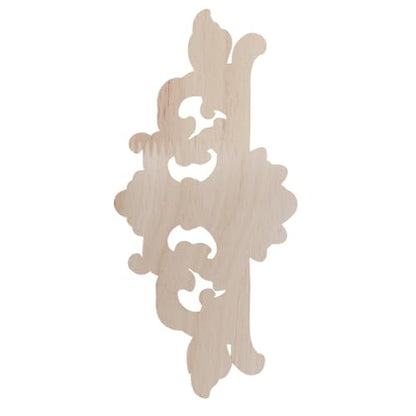 2Pcs Wood Carved Applique Decals – Unpainted Floral Onlay Ornament for Door, Furniture & Cabinets, DIY Project, Doors and Windows(Large) - size: Large