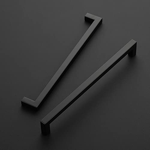 Ravinte Matte Black Square Cabinet Handles Drawer Pulls 10 Inch 18 Pack - color: Matte Black