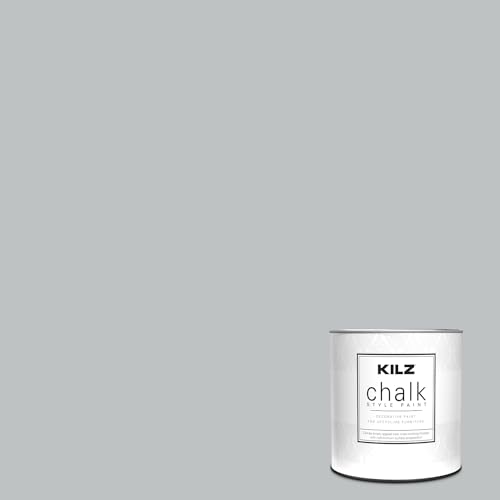 KILZ Chalk Style Paint, Interior, Ultra Flat, Platinum Ring, 1 Quart - color: Platinum Ring