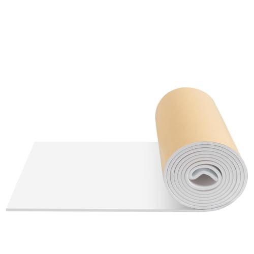 FONUNO Neoprene Foam Padding with Adhesive Closed Cell Foam, White - color: White, size: 12" Wide x 59" Long x 1/4" Thick