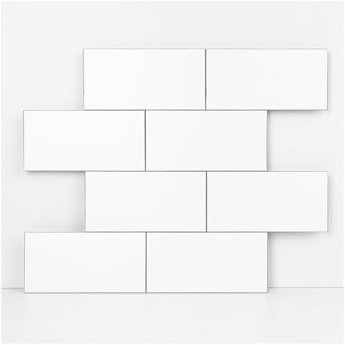 10- Sheet Polished White Peel and Stick Backsplash,11.8'' x11.8'' Luxury PVC Ceramic Look Self Stick Subway Tiles, Waterproof Peel and Stick Wall Tiles for Kitchen and Bathrrom - color: Soft-Glossy White
