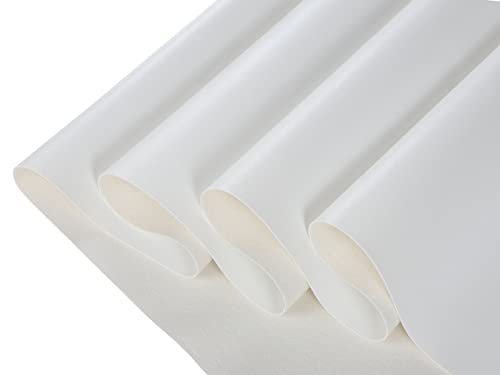 CDY Smooth Faux Leather Roll: 13.8"X53" Faux Leather Sheets for Upholstery - color: White