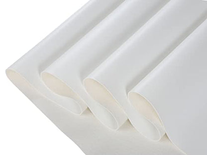 CDY Smooth Faux Leather Roll: 13.8"X53" Faux Leather Sheets for Upholstery - color: White