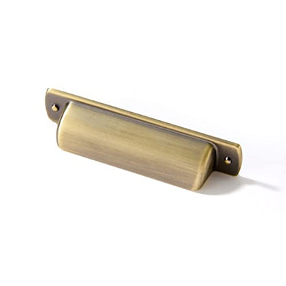 khtumeware 2 Pack 3" Drawer Pulls Brushed Antique Brass Cabinet Cup Pulls Kitchen Hardware Cabinet Handles Drawer Handles Knobs 3 inch Hole Center - color: Brushed Antique Brass, size: Cup Pulls 3" Hole Center
