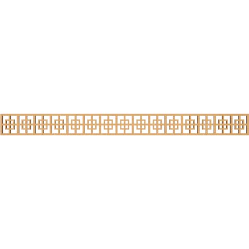 46 3/8"W x 4"H x 3/8"T Cambridge Fretwork Moulding, Raw MDF - color: MDF (Medium Density Fiberboard), size: 4-in. H x 0.375-in. T