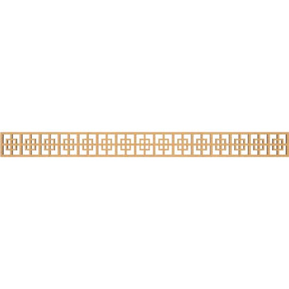 46 3/8"W x 4"H x 3/8"T Cambridge Fretwork Moulding, Raw MDF - color: MDF (Medium Density Fiberboard), size: 4-in. H x 0.375-in. T