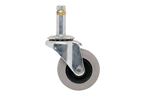 Shepherd Hardware 9790 2-Inch Swivel Stem Caster, Rubber Wheel, 7/16-Inch Stem Diameter, 125-lb Load Capacity,Grey, Gray - size: 2 Inch