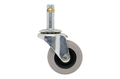 Shepherd Hardware 9790 2-Inch Swivel Stem Caster, Rubber Wheel, 7/16-Inch Stem Diameter, 125-lb Load Capacity,Grey, Gray - size: 2 Inch