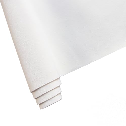 16" x 54" Faux Suede PU Leather Fabric for Crafts, Vintage Vegan Leatherette Fabric for Home Upholstery Handbags Purse DIY Repair Projects-White - color: White