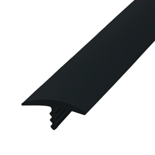 T Rubber Trim Molding, Fit 3/4 inch Edge, Shelf Edging Banding, Center Barb Tee Moulding for Tables, Floor Transition Strip, Machines Decorative, Black, 20FT - color: Black, size: 3/4inch (20Ft)