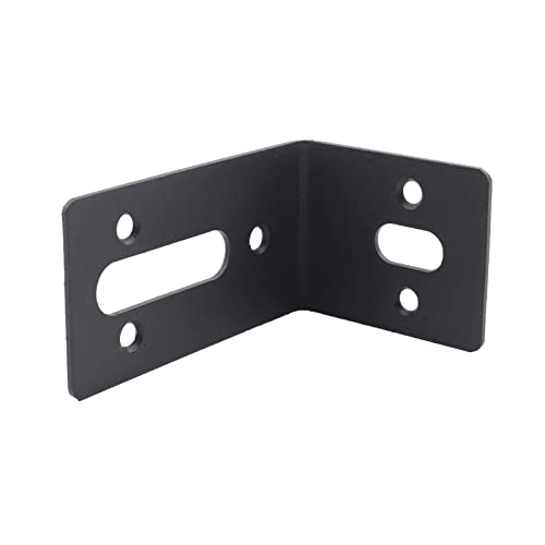 4PCS L Bracket Corner Brace, ULIFESTAR Stainless Steel Heavy Duty Black Corner Bracket,90 Degree Joint Right Angle Bracket,Metal L Brackets for Wood Furniture Bedframe Cabinet Drawer Chair with Screws - size: 59x83x1.8mm/2.3x3.3x0.1'' 6+2 Holes