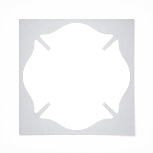 Fireman Badge Reusable Mylar Stencil - Art Craft Supplies New Sizes (12") - size: 12"
