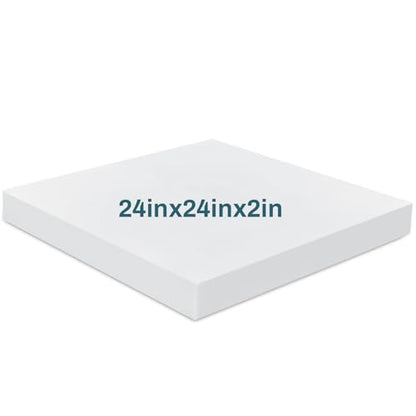 Frienda 1 Pack 2" x 24" x 24" Upholstery High Density Craft Foam, White - size: 2" X 24" X 24"