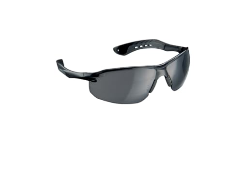 3M Flat Temple Safety Eyewear Anti-Scratch, Black/Grey, Grey Lens, 1-Pair