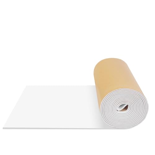 FONUNO Neoprene Foam Padding with Adhesive Closed Cell Foam, White - color: White, size: 12" Wide x 59" Long x 1/8" Thick