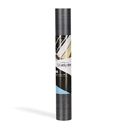 Livelynine Charcoal Wood Grain Contact Paper for Desk Peel and Stick Countertops Waterproof Self Adhesive Wallpaper Kitchen Table Counter Top Vinyl Wrap Black Laminate Countertop Covers 15.8x78.8 - color: Charcoal Wood, size: 15.8" x 78.8"