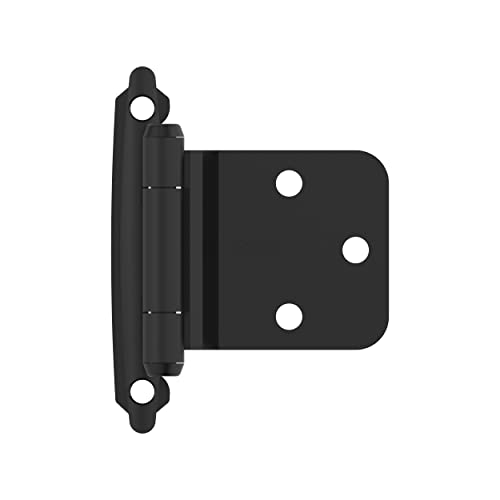Amerock 1 Pair Variable Overlay Reverse Bevel Matte Black Cabinet Hinge - color: Matte Black, size: Reverse Bevel