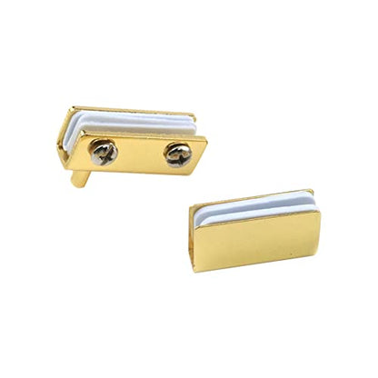Glass Door Pivot Hinge Glass Door Magnetic Catch with Clamp Set - color: Gold