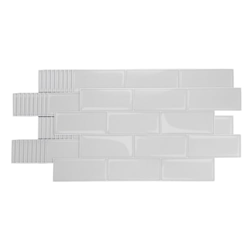 HARFINGTON Peel and Stick Backsplash Tiles 9.4"x4.7" White, 10Pcs - color: White