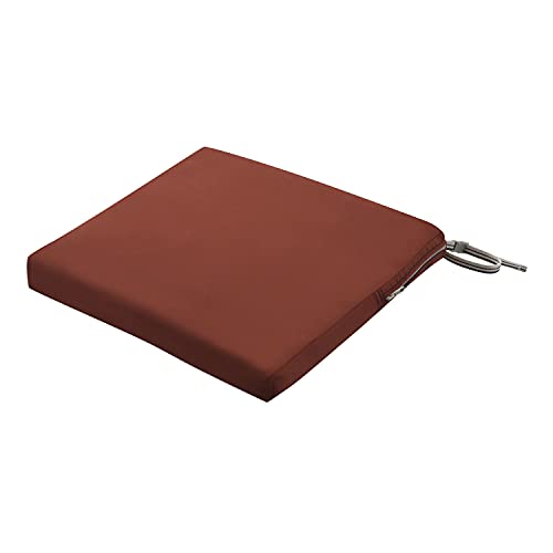 Classic Accessories Ravenna Water-Resistant Patio Chair Seat Cushion, 18 x 18 x 2 Inch, Spice, Patio Furniture Cushions - color: Spice, size: 18"W x 18"D x 2"Thick