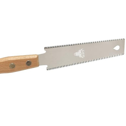 6 Inch Small Japanese Pull Saw Double Edge with Beech Handle
