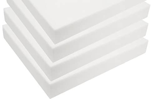 FoamTouch Upholstery Foam Cushion High Density (4pack) 4" Height x 24" Width x 24" Length Made in USA - size: 4x24x24(4pack)