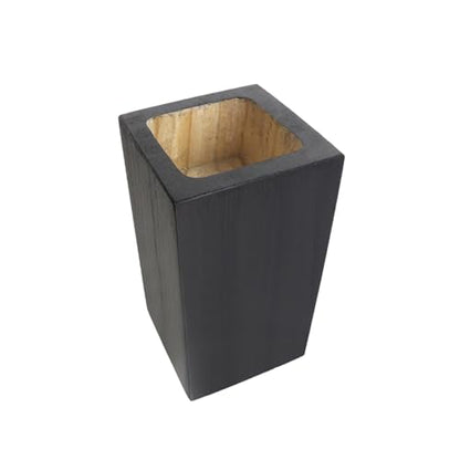 Black Cuboid Pine Wooden Risers for Table Bed Couch Sofa Desk 4Pcs - color: Black, size: In dia 1.97"/H 3.94"