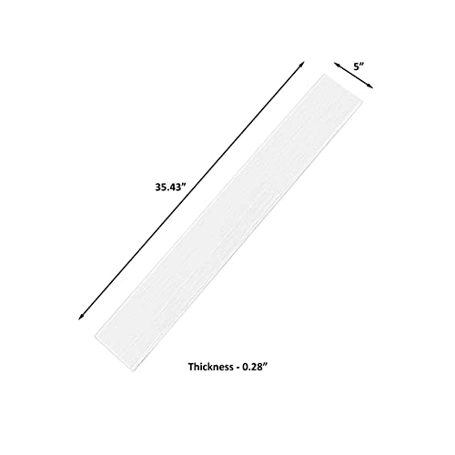 Real Wood Wall Planks-5" White Shiplap Panel Peel and Stick 10Pack 12.5SqFt - color: White