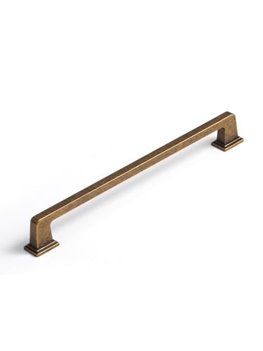 5 Pack Antique Brass Cabinet Pulls 7.56" Hole Center Retro Vintage Cabinet Handles Square Drawer Pulls Cupboard Kitchen Hardware - size: 7.56" Hole Center