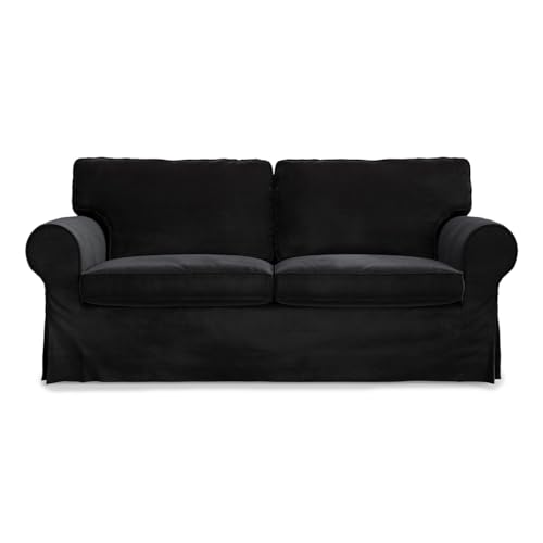 MASTERS OF COVERS Ektorp Loveseat (2 Seat) Cover Replacment Slipcover-Black - color: Loveseat Cover-black