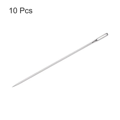 HARFINGTON 10pcs 4.9 Inch Upholstery Needles Large Eye Stitching Needles Stainless Steel Straight Hand Sewing Needles for Home Hand Sewing Leather Tapestry Embroidery Tufting Webbing Carpet - size: 4.9 Inch