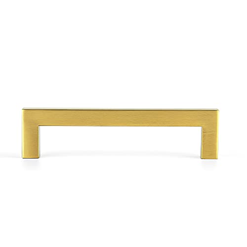 Ravinte Brushed Brass Square Cabinet Handles Drawer Pulls,5 Inch,5 Pack - color: Brushed Brass