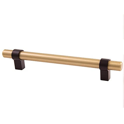 Design House Emery Cabinet Pull, 128mm, Satin Gold, Matte Black - color: Satin Gold/Matte Black, size: 5-1/16" Pull 5-Pack, style: Emery