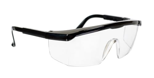 Safety Glasses Anti Fog For Men and Women,Scratch Resistant Wrap-Around Clear Eyewear - color: Black Frame/1 Pack