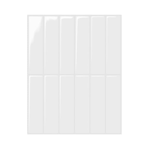 Peel and Stick Backsplash 3D Wall Tiles,Self-Adhesive,Oil Proof,Waterproof, Removable Wall Panels for Kitchen & Bathroom,Modern Design, Easy Install (10.7ft，12x9 inch,14 Pack) (White) - color: White