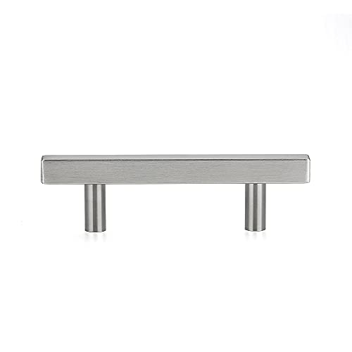 Ravinte Brushed Nickel Cabinet Hardware Square Pulls, 3.75 Inch, 10 Pack - color: Brushed Nickel