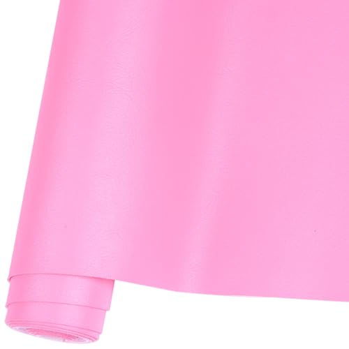 Smooth Solid Color Faux Leather Sheets Roll 12"X53" (30cmX135cm),Very Suitable for Making Crafts, Leather Earrings, Bows,Sewing… (Pink) - color: Pink
