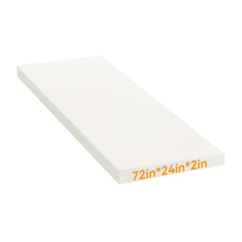 ROFIELTY Upholstery Foam Padding 2" x 24" x 72" (3PC), High Density Foam for Couch Cushion Replacement & DIY Furniture Repair - size: 72"×24"×2"
