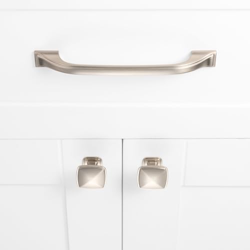 Brushed Nickel Cabinet Knobs Square Cabinet Pulls 10 Pack 1990 - color: Brushed Nickel, size: 1-1/4 Inches, style: 10 Pack Square Knob