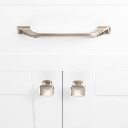Brushed Nickel Cabinet Knobs Square Cabinet Pulls 10 Pack 1990 - color: Brushed Nickel, size: 1-1/4 Inches, style: 10 Pack Square Knob