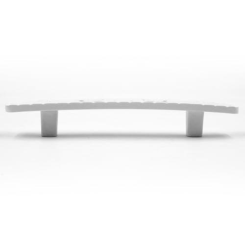 JETLAND Bridged Drawer Cabinet Pulls, 6-Pack White 3" Hole Centers, Antique Peony Solid Cast, TG0115WW076 - color: White, size: 3 Inch Hole Centers