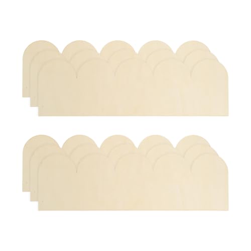 uxcell 6Pcs Decorative Wood Trim, Unfinished Scalloped Wooden Molding Trim for DIY Craft, Home Wall Cabinet Shelf Window Door(11.81" x 3.54") - size: 11.81" x 3.54"