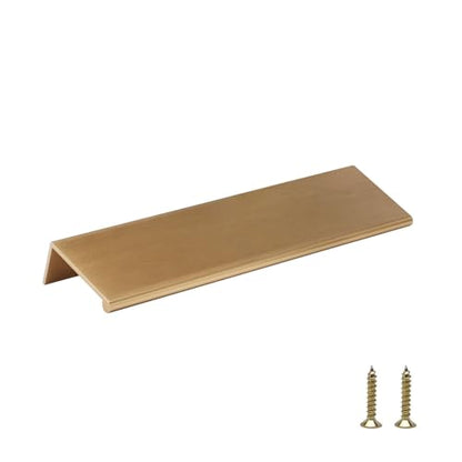 Rergy 10 Pack 5" Cabinet Pulls Champagne Bronze Finger Pulls for Cabinets - color: Champion Bronze, size: Hole Center: 5in(128mm)