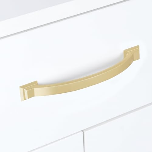 10 Pack 2.5 Inch Cabinet Pulls Brushed Gold Kitchen Cabinet Handles Zinc Alloy Drawer Pulls Solid Cabinet Hardware - color: Brushed Gold, size: 2-1/2" Hole Center(64mm)