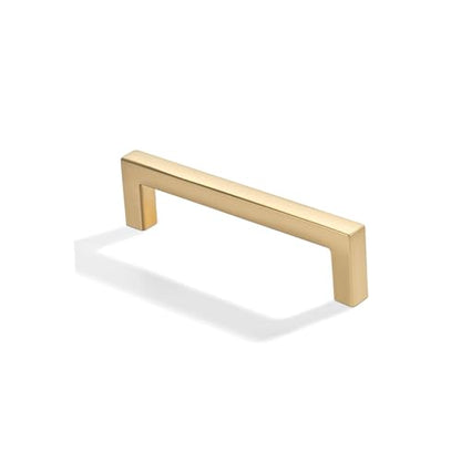 khtumeware 10 Pack 3-1/2 inch(89mm) Hole Center Brushed Gold Cabinet Pulls Solid Heavy-Duty Square Matte Gold Cabinet Handles Drawer Pulls Kitchen Cabinet Hardware Kitchen Handle - color: Brushed Gold, size: 3-1/2 inch(89mm) hole center