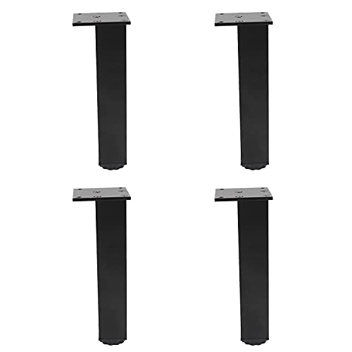 4 Pack Adjustable Furniture Legs, 200mm/8'' Black Aluminum Alloy Support Feet Heavy Duty Replacement Legs for Sofa Bed Desk TV Cabinet Couch Coffee Table Sideboards Cupboard Dresser - color: Black, size: 200mm/8''