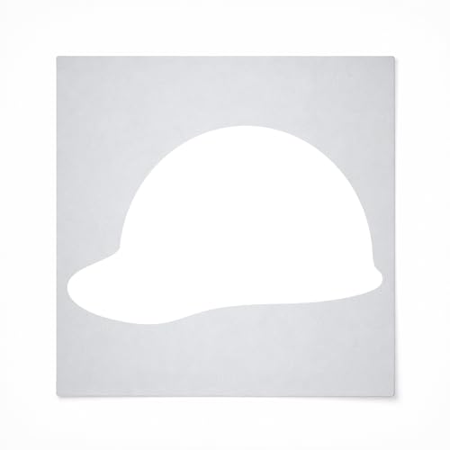 Hard Hat Reusable Mylar Stencil - Art Craft Supplies New Sizes (4") - size: 4"